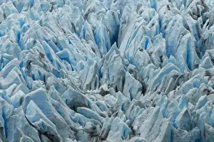 Pattern in blue ice of Grey Glacier, Torres del Paine National Park, Chile, South America