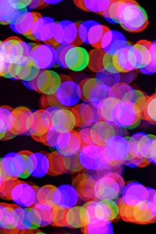 Festive Prints: Pattern of out of focus Christmas lights