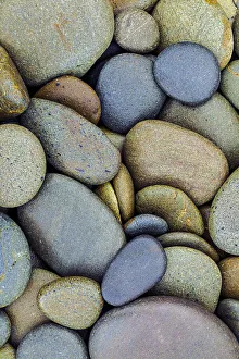 Ston Prints: Pattern of smooth rounded stones on beach, Olympic National Park, Washington State