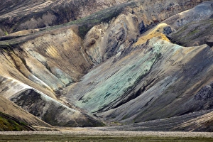 Images Dated 23rd July 2010: Pattern in volcanic mountain slope, Iceland