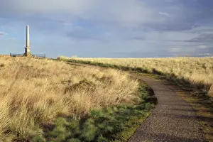 Leading Prints: A paved trail leads to the memorial shaft / obelisk on memorial hill at Whitman Mission
