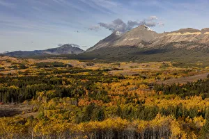 Images Dated 26th September 2018: Peak fall color at Marias Pass in Glacier National Park, Montana, USA