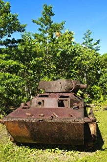 Images Dated 13th September 2005: Peleliu, Palau. WWI landing craft wreckage Peleliu, Palau