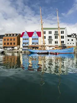 Images Dated 20th June 2016: Peninsula Tinganes with old town, government district and the western harbour. Torshavn