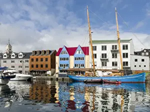 Images Dated 20th June 2016: Peninsula Tinganes with old town, government district and the western harbour. Torshavn