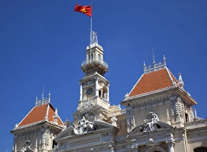 Vietnam Collection: Peoples Committee Building Saigon Ho Chi Minh City Vietnam National Flag