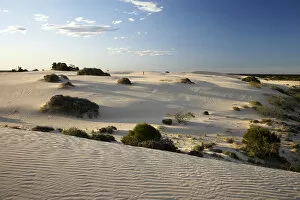 Person and Sand Dunes, Mungo National Park, Outback New South Wales, Australia