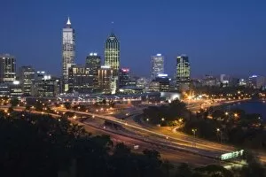 Perth, Australia. View of downtown Perth from Queens Park