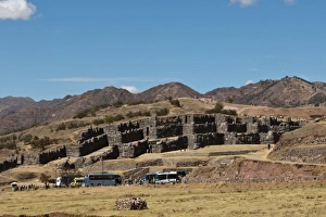 Cusco Prints: Peru, Cusco. The ancient ruins of Saqsaywaman in Cusco