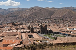 Images Dated 19th October 2009: Peru, Cusco. Areial view of Cusco and surrounding valley