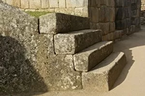 Images Dated 12th October 2006: Peru, Machu Picchu, Four stone steps showing Inca craftsmanship. Credit as: Dennis