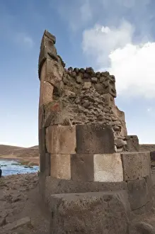Peru, Puno. Ancient Inca ruins of Chullpas de Sillustani