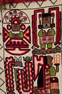 Market Place Prints: Peru, Urubamba. Knitted blankets at the arts and craft market