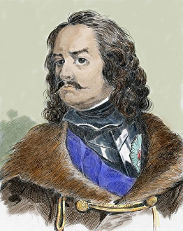 Dynasty Prints: Peter I Alexeievitch the Great (1672-1725). Tsar of Russia (1682-1725). Engraving