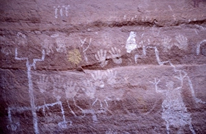 Rock Art Prints: Petroglyphs on canyon wall in Canyon de Chelly, AZ