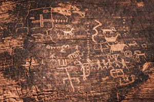 State Park Prints: Petroglyphs at the Mouses Tank, Valley of Fire State Park, Nevada, USA