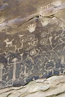 Petroglyphs along the Petroglyph Point Trail, Mesa Verde National Park, Colorado, USA