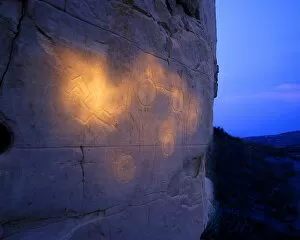 Petroglyphs at Writing on Stone Provincial Park in Alberta Canada