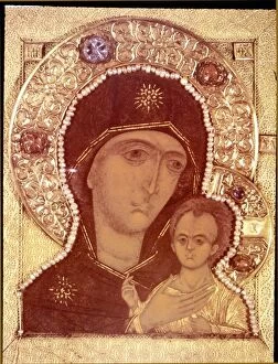 Petrovskaya Virgin and Child, 15th cent. RUSSIA. NOTE: This image avail. up to 100MB