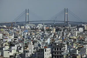 Prints of Phu My Bridge and apartments, Ho Chi Minh City (Saigon), Vietnam Images Dated 2018 June: Phu My Bridge and apartments, Ho Chi Minh City (Saigon), Vietnam