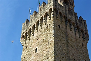 Town Hall Prints: Piazza della Libert, Town Hall tower, Arezzo, Tuscany, Italy