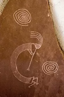 Pictograph of the legendary figure called Kokopeli who brought the wooden flute