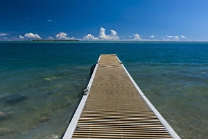 Pier with Ccocs island in the background, Guam, US Territory, Central Pacific