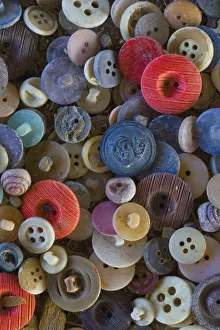 Sailor Prints: A pile of button that would have been used on sweaters produced in the Roosevelt