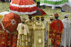 Amhara Prints: Pilgrims celebrating Meskel Festival, Lalibela, Ethiopia