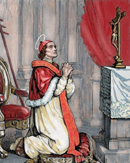 Robe Prints: Pius V, Saint (1504-1572). Italian pope, named Antonio Ghislieri. Elected in 1566
