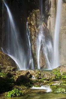 The Plitvice Lakes in the National Park Plitvicka Jezera in Croatia. The big Fall (Veliki slap)