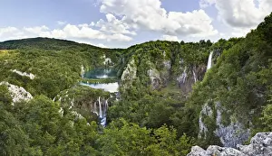 The Plitvice Lakes in the National Park Plitvicka Jezera in Croatia. The lower lakes