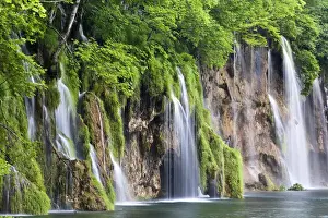 The Plitvice Lakes in the National Park Plitvicka Jezera in Croatia. The upper lakes