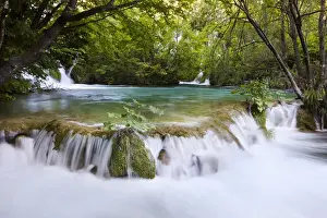 The Plitvice Lakes in the National Park Plitvicka Jezera in Croatia. The lower lakes