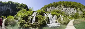 The Plitvice Lakes in the National Park Plitvicka Jezera in Croatia. The lower lakes