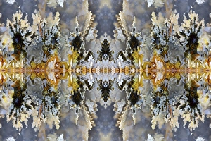 Plume agate kaleidoscope repeating mirror effect pattern