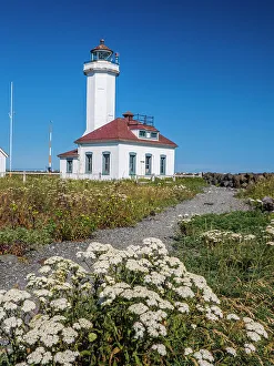 Nautical Prints: The Point Wilson Light is an active aid to navigation located in Fort Worden State Park near Port Townsend