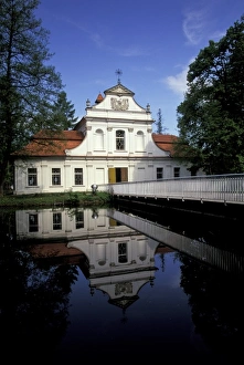 Water Way Prints: Poland, Malopolska, Zwierzyniec. Chapel upon the water, baroque style