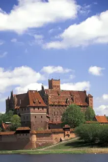 Largest Prints: Poland, Pomerania, Malbork. Europes largest gothic castle, exterior view