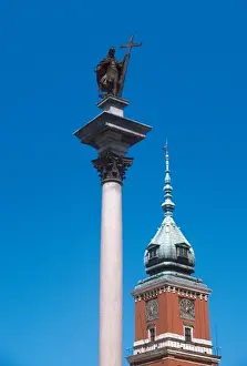 Polish Prints: POLONIA. WARSAW. View of the Sigismund III Waza column (1566-1632) of 22 m. tall