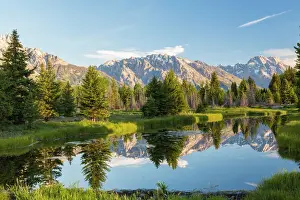 Natural Beauty Prints: Pond, & Grand Tetons, Grand Teton National Park Wyoming USA