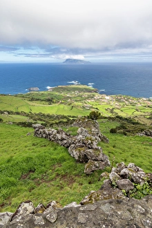 Verdant Prints: Ponta Delgada, Azores, Portugal. Atlantic Ocean and the coast on Flores Island