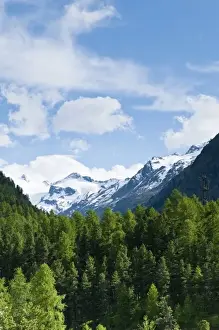 Bernina Prints: Pontresina, Switzerland. Distant views of Diavolessa peak