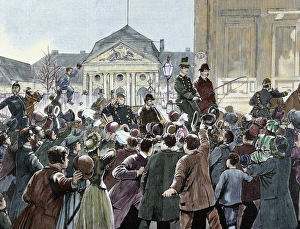 Popular Prints: Popular ovation to the Prince Bismarck, way of the station, on having stayed away