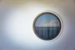 Danita Delimont New Images May 2025 Prints: Porthole window, Kingston to Edmonds ferry on Puget Sound, Washington State, USA