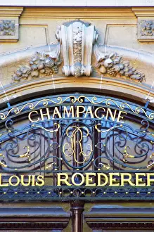 Industry Prints: The portico in wrought iron on entrance door to Champagne Louis Roederer, Reims