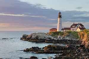 Images Dated 2023: Portland Head Lighthouse in sunrise light in Portland, Maine, USA