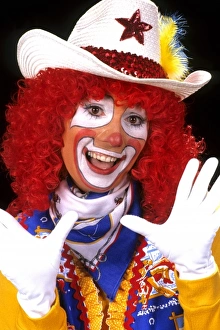 Amusement Prints: Portrait of a clown with makeup for a childrens show