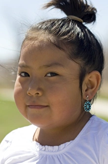Jewelry Prints: Portrait of a young Navajo Indian girl from Arizona, USA. (MR)