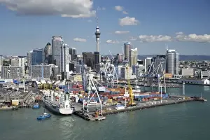 Office Block Prints: Ports of Auckland, Central Business District and Sky Tower